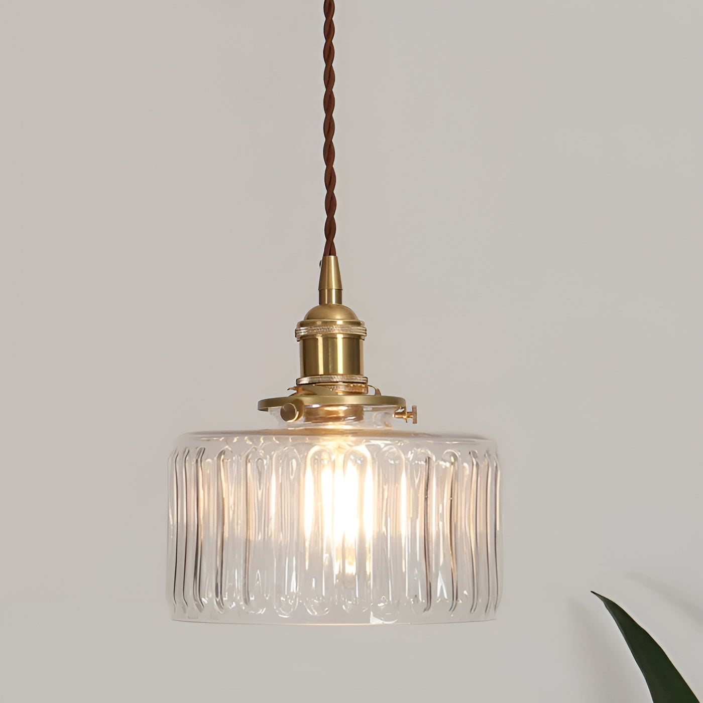 Kopparhängande lampa av glas – Modern LED-lampa | För vardagsrum och sovrum