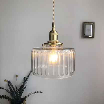 Kopparhängande lampa av glas – Modern LED-lampa | För vardagsrum och sovrum