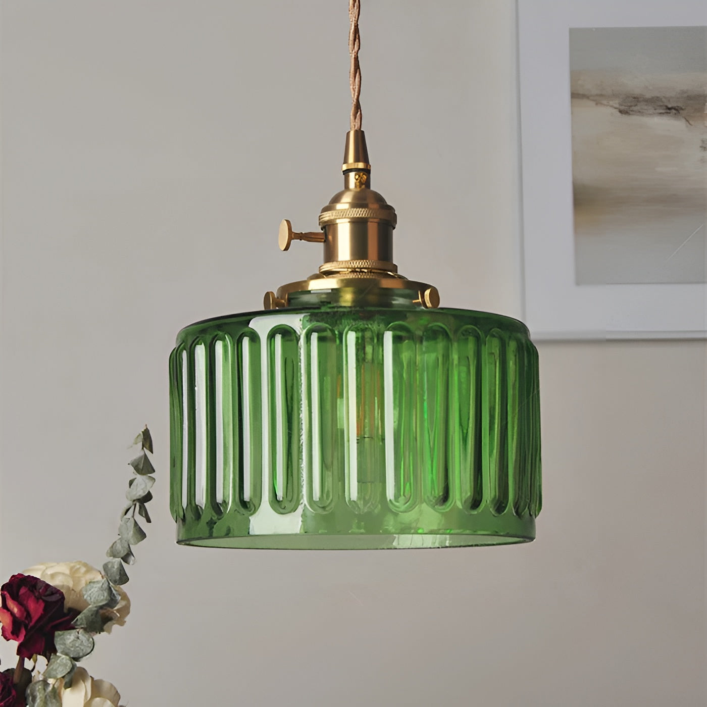 Kopparhängande lampa av glas – Modern LED-lampa | För vardagsrum och sovrum