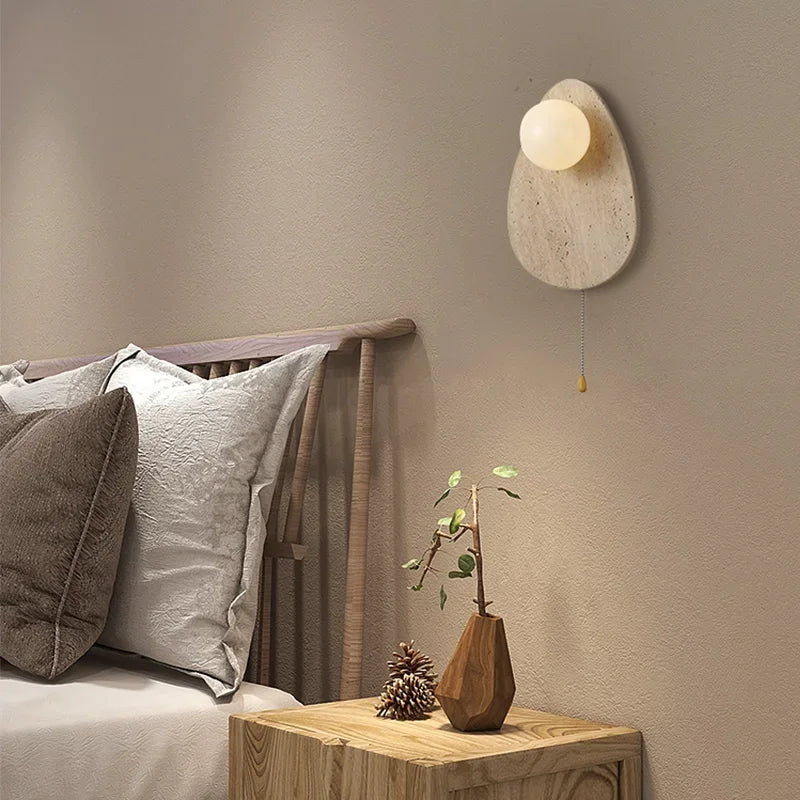 RusticStone - Handgjord vägglampa i natursten för stämningsfull belysning