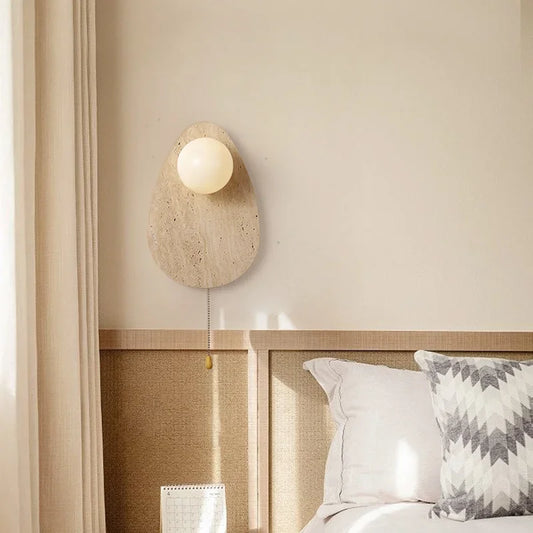 RusticStone - Handgjord vägglampa i natursten för stämningsfull belysning