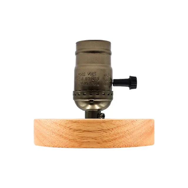 RetroWood - Trä Bordslampa med Ljusboll för Stämningsfull Belysning