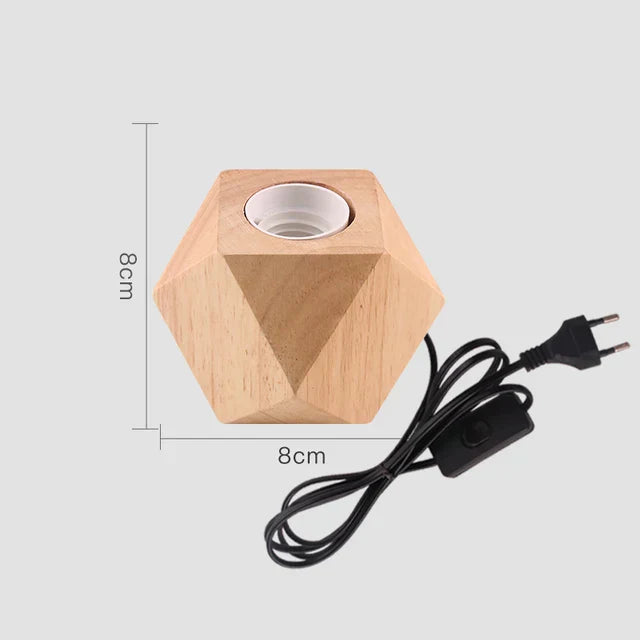TimberGlow - Retro Trä Bordslampa
