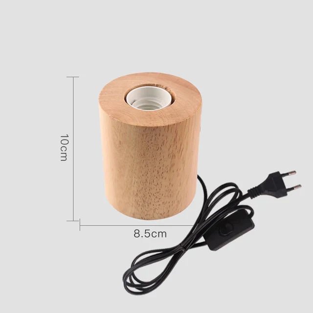 RetroWood - Trä Bordslampa med Ljusboll för Stämningsfull Belysning