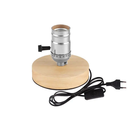 RetroWood - Trä Bordslampa med Ljusboll för Stämningsfull Belysning
