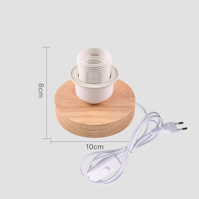 RetroWood - Trä Bordslampa med Ljusboll för Stämningsfull Belysning