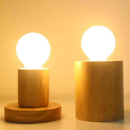 TimberGlow - Retro Trä Bordslampa