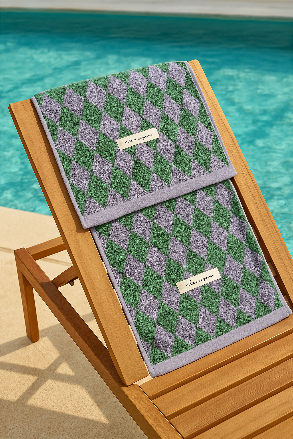 Vintagerutigt bomullshandduk-set Lätt exfolierande