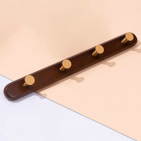 Vintage Brun Vägg Klädhängare | Trä & Metallkrokar (4‑6 Krokar) | Brick by Brick