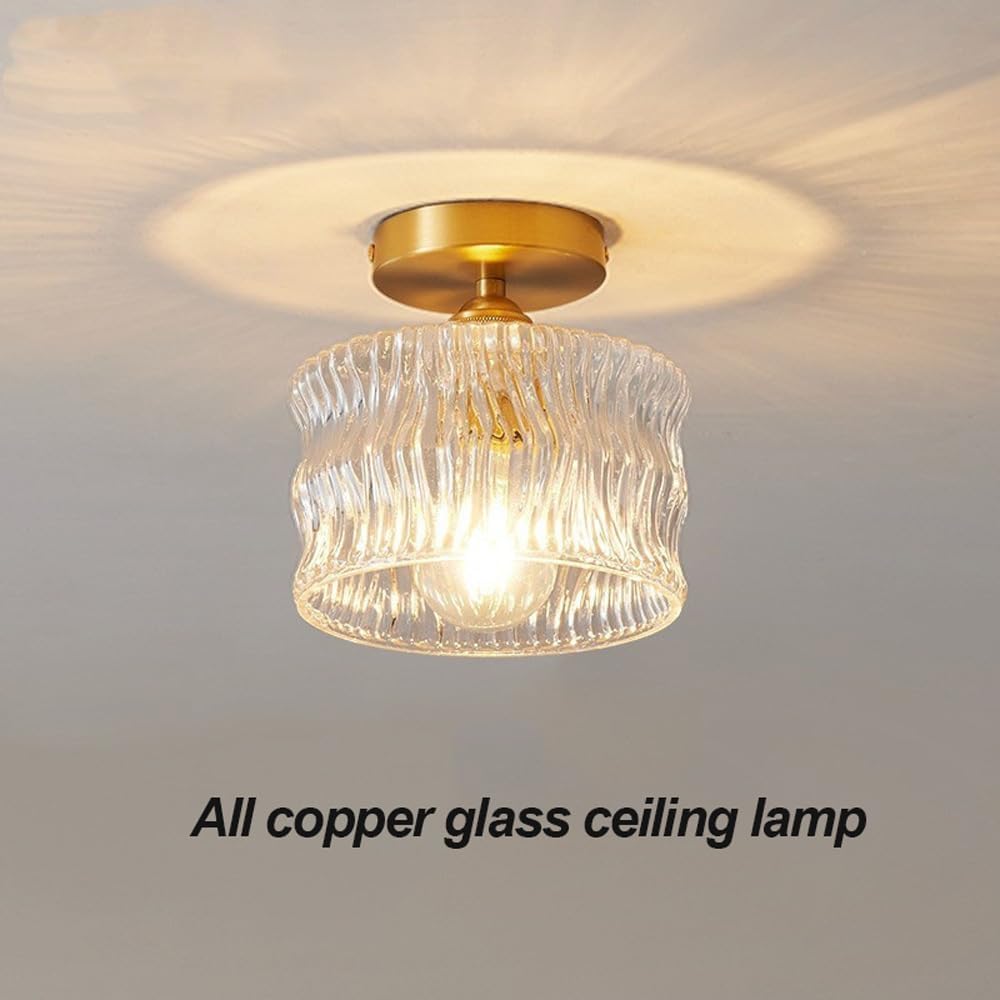 Vintage Crystal Clear Glass Ceiling Light Hallway