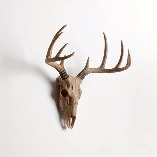 Vintage hjortskalle väggdekoration – Rustik lantgårdselegans, handgjord av resin