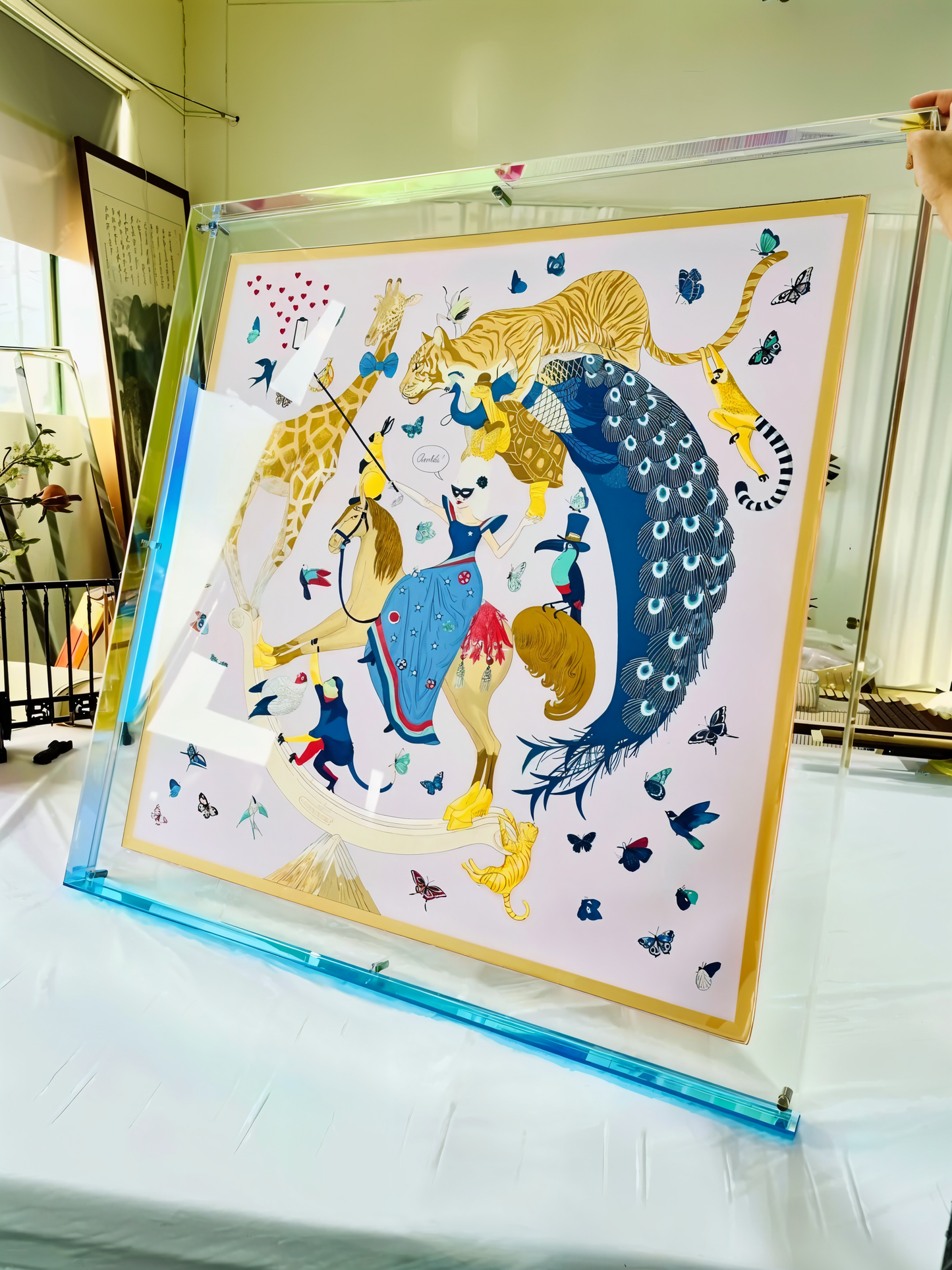 VividAcryl Neon-bilderamar - Luminösa akrylamarar i 80-talsstil för en livlig boendemiljö