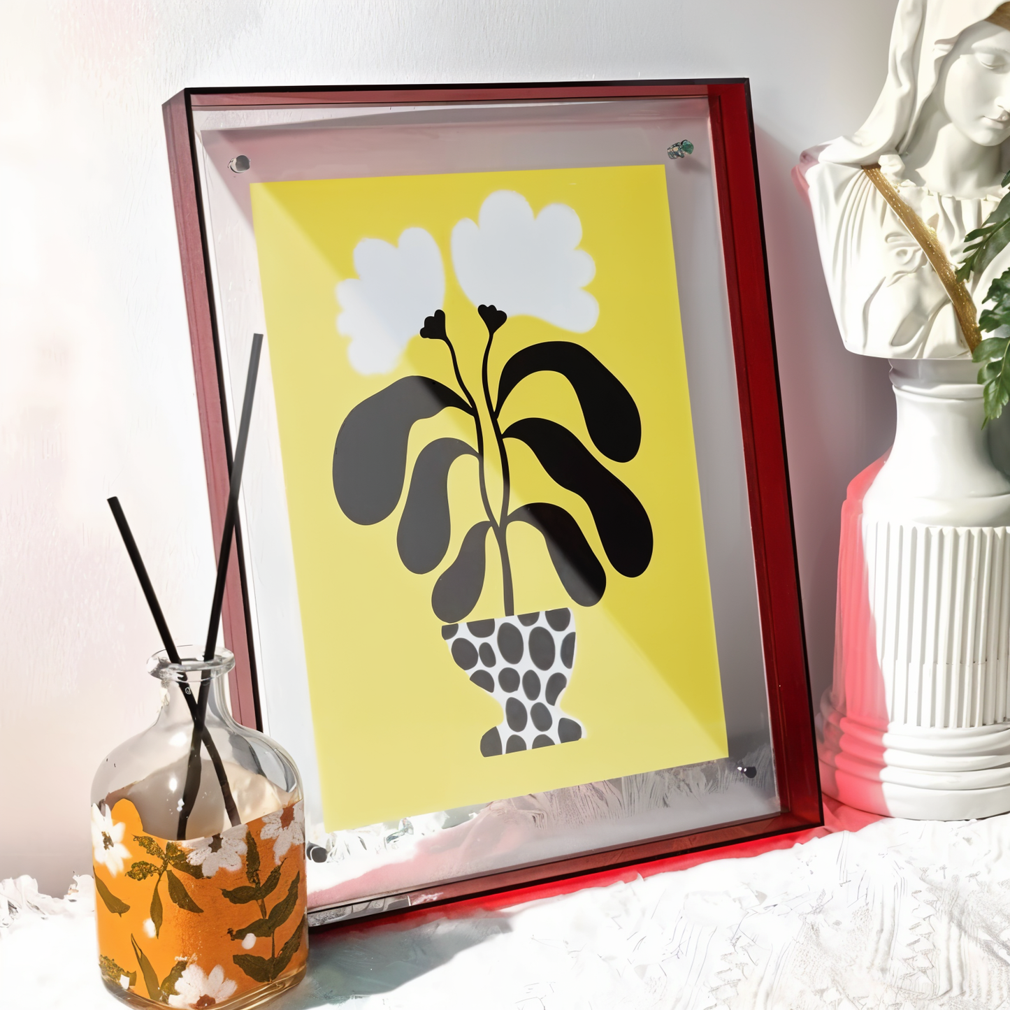 VividAcryl Neon-bilderamar - Luminösa akrylamarar i 80-talsstil för en livlig boendemiljö