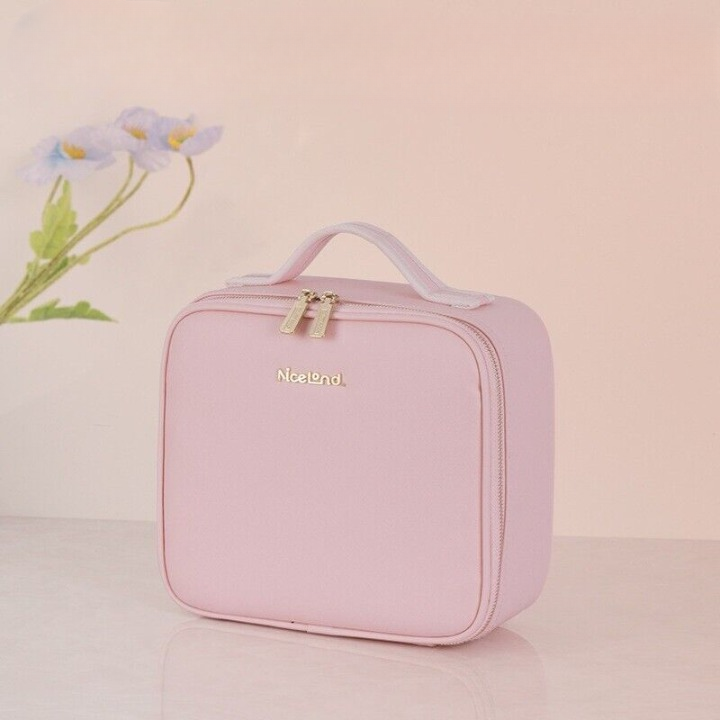 Carvallo LED-kosmetiktasche med spegel | Dimmbar belysning & fack | 26×23×11 cm | För resor & vardag