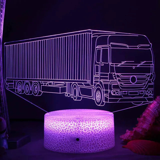 Lumi3D - LED Nattlampa med 3D Illusion för Barnrummet, USB Uppladdningsbar