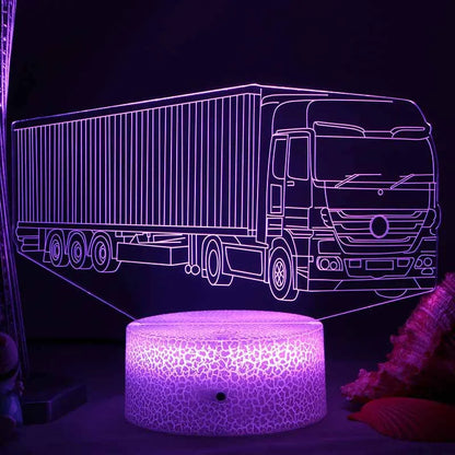 Lumi3D - LED Nattlampa med 3D Illusion för Barnrummet, USB Uppladdningsbar