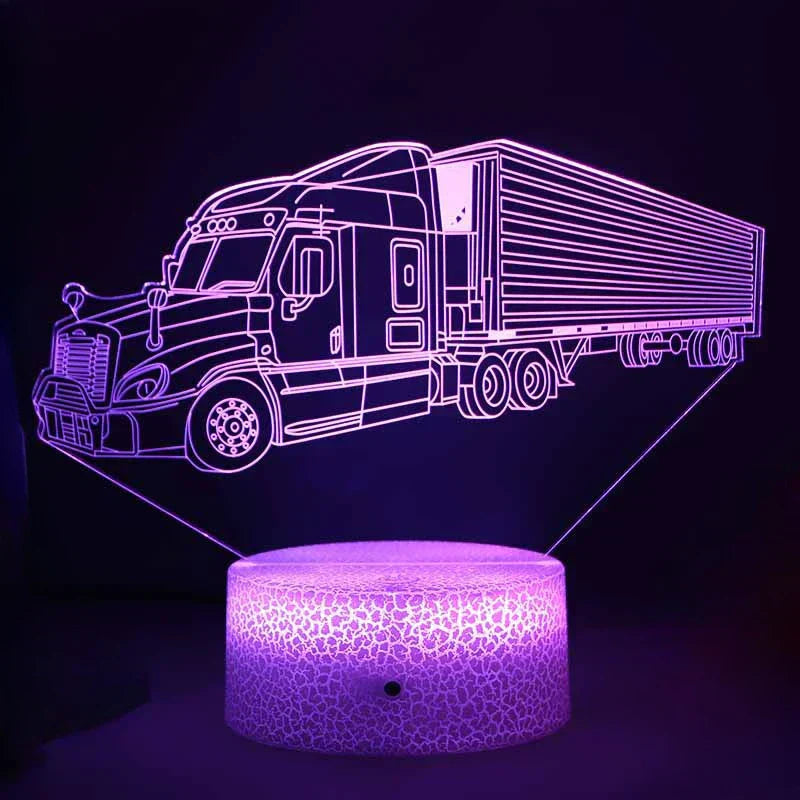 Lumi3D - LED Nattlampa med 3D Illusion för Barnrummet, USB Uppladdningsbar