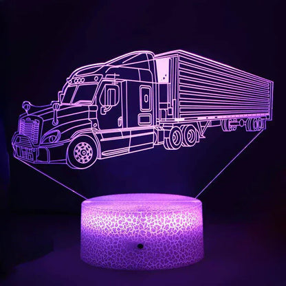 Lumi3D - LED Nattlampa med 3D Illusion för Barnrummet, USB Uppladdningsbar