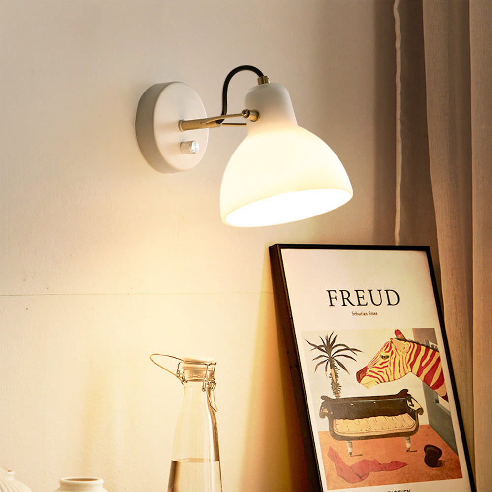 Minimalistisk Enkel Vit Glas Vägglampa