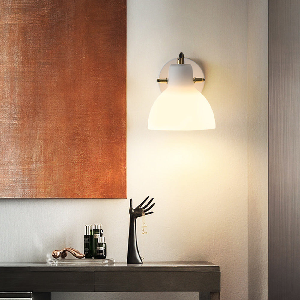 Minimalistisk Enkel Vit Glas Vägglampa