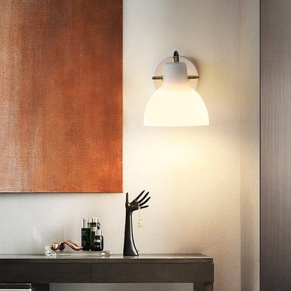Minimalistisk Enkel Vit Glas Vägglampa