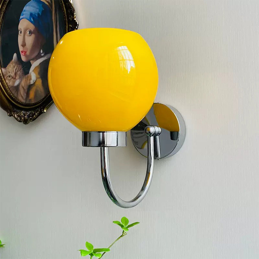 Bauhaus Kräm Fransk Glaskampanj Vägglampa