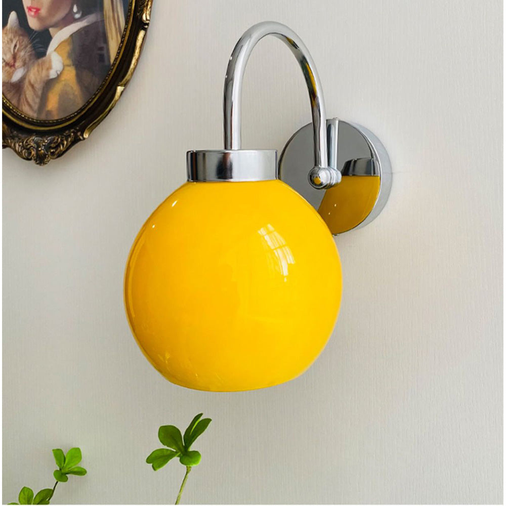 Bauhaus Kräm Fransk Glaskampanj Vägglampa