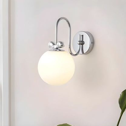 Fransk Kräm Vit Glas Vägglampa