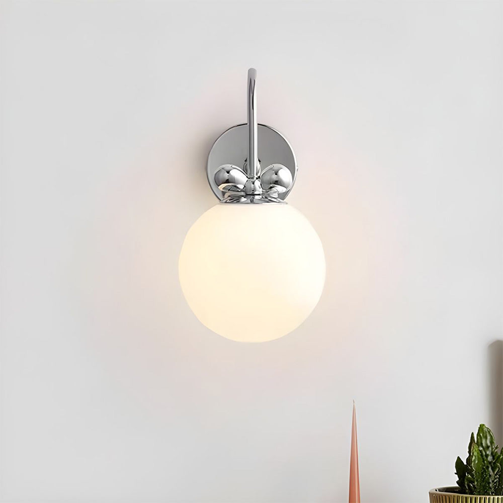 Fransk Kräm Vit Glas Vägglampa