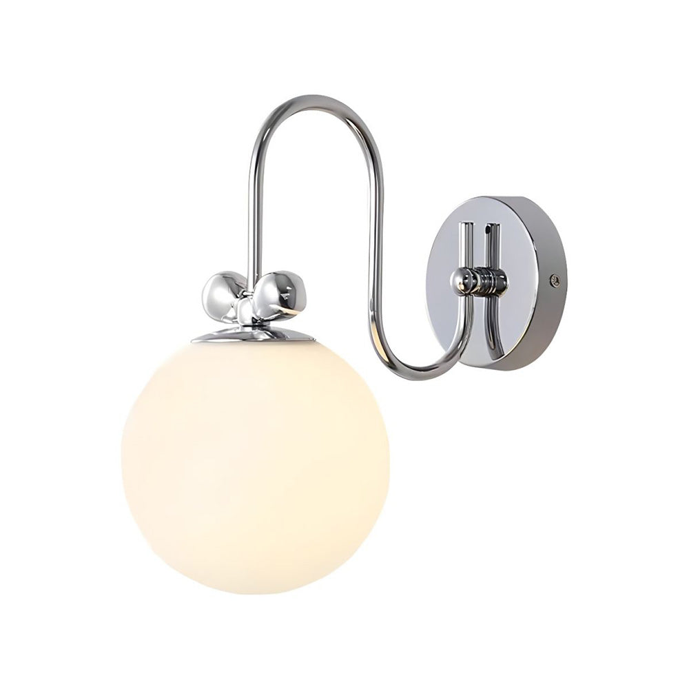 Fransk Kräm Vit Glas Vägglampa