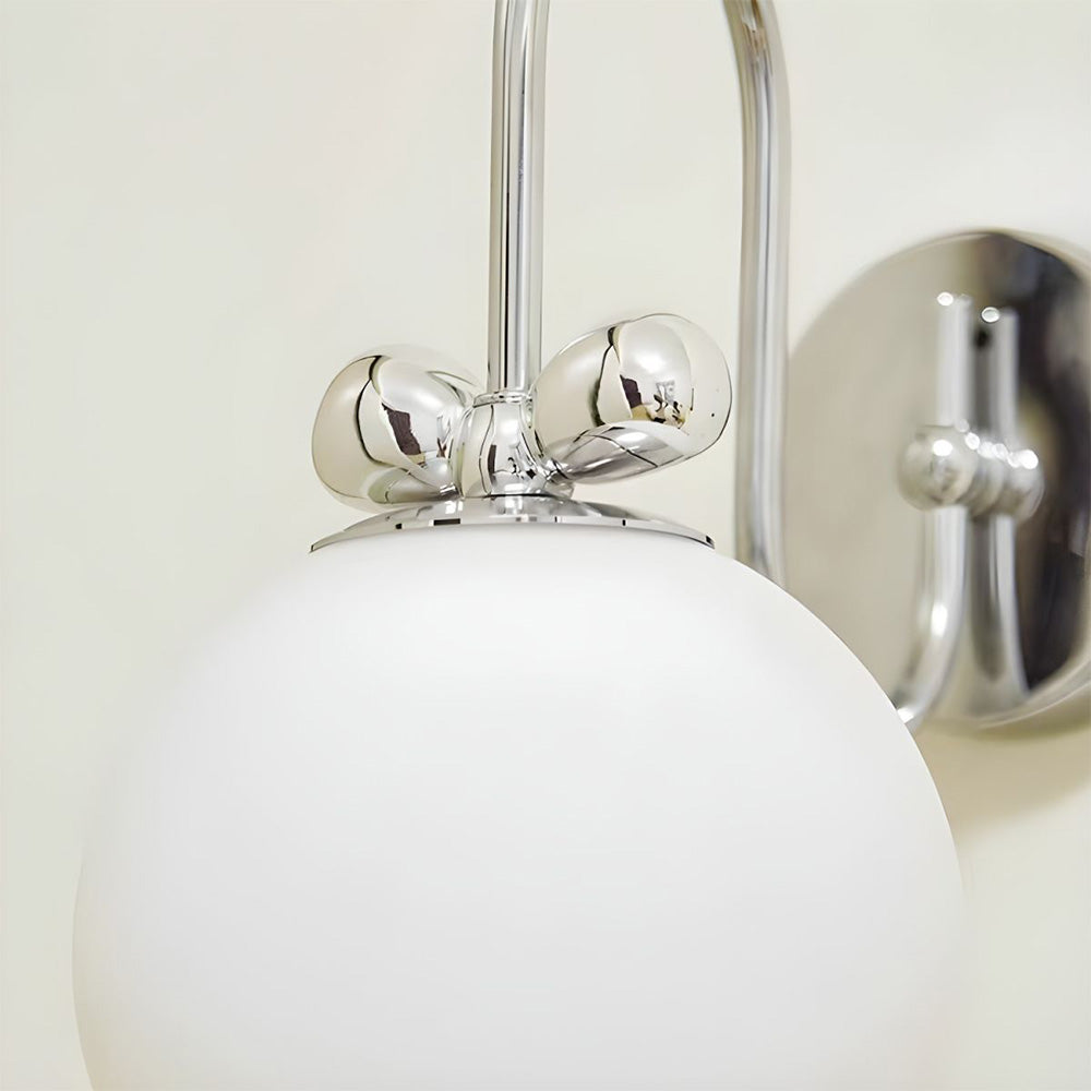 Fransk Kräm Vit Glas Vägglampa