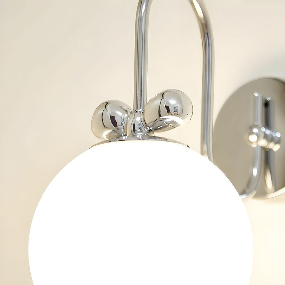 Fransk Kräm Vit Glas Vägglampa