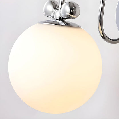 Fransk Kräm Vit Glas Vägglampa