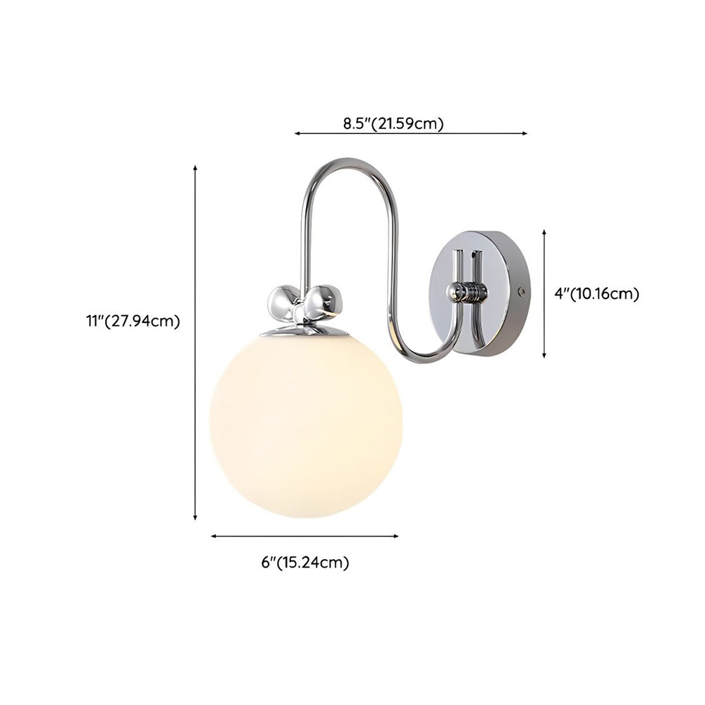 Fransk Kräm Vit Glas Vägglampa