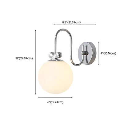 Fransk Kräm Vit Glas Vägglampa
