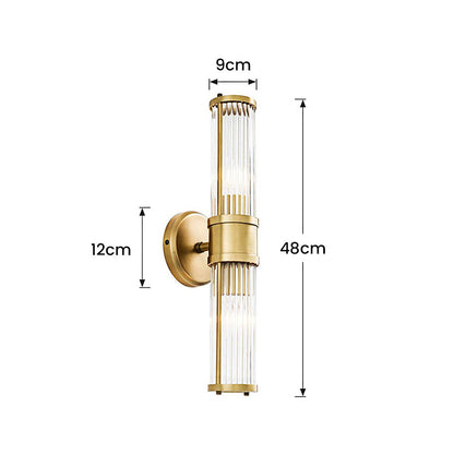Vägglampa Guld Glas LED Inomhus Armatur