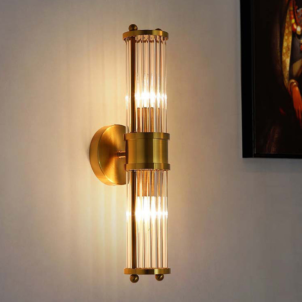 Vägglampa Guld Glas LED Inomhus Armatur