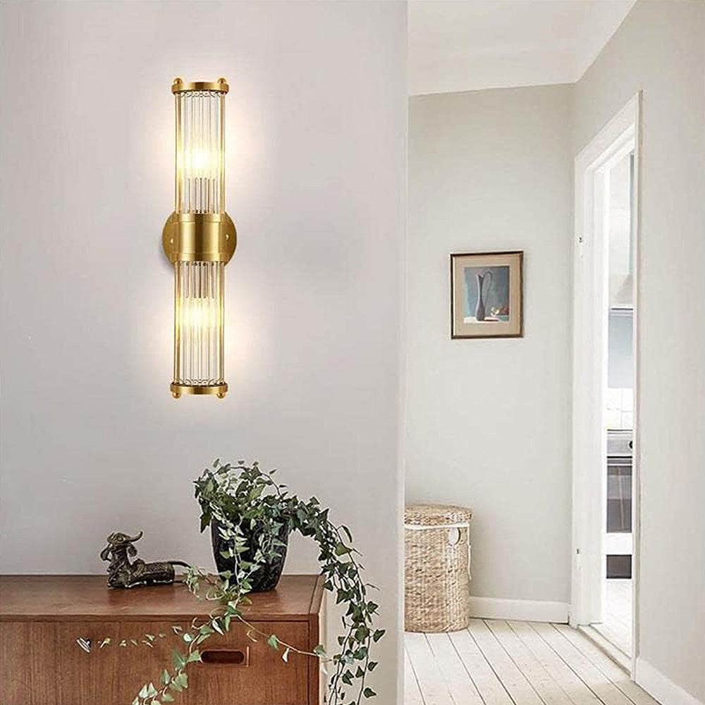 Vägglampa Guld Glas LED Inomhus Armatur