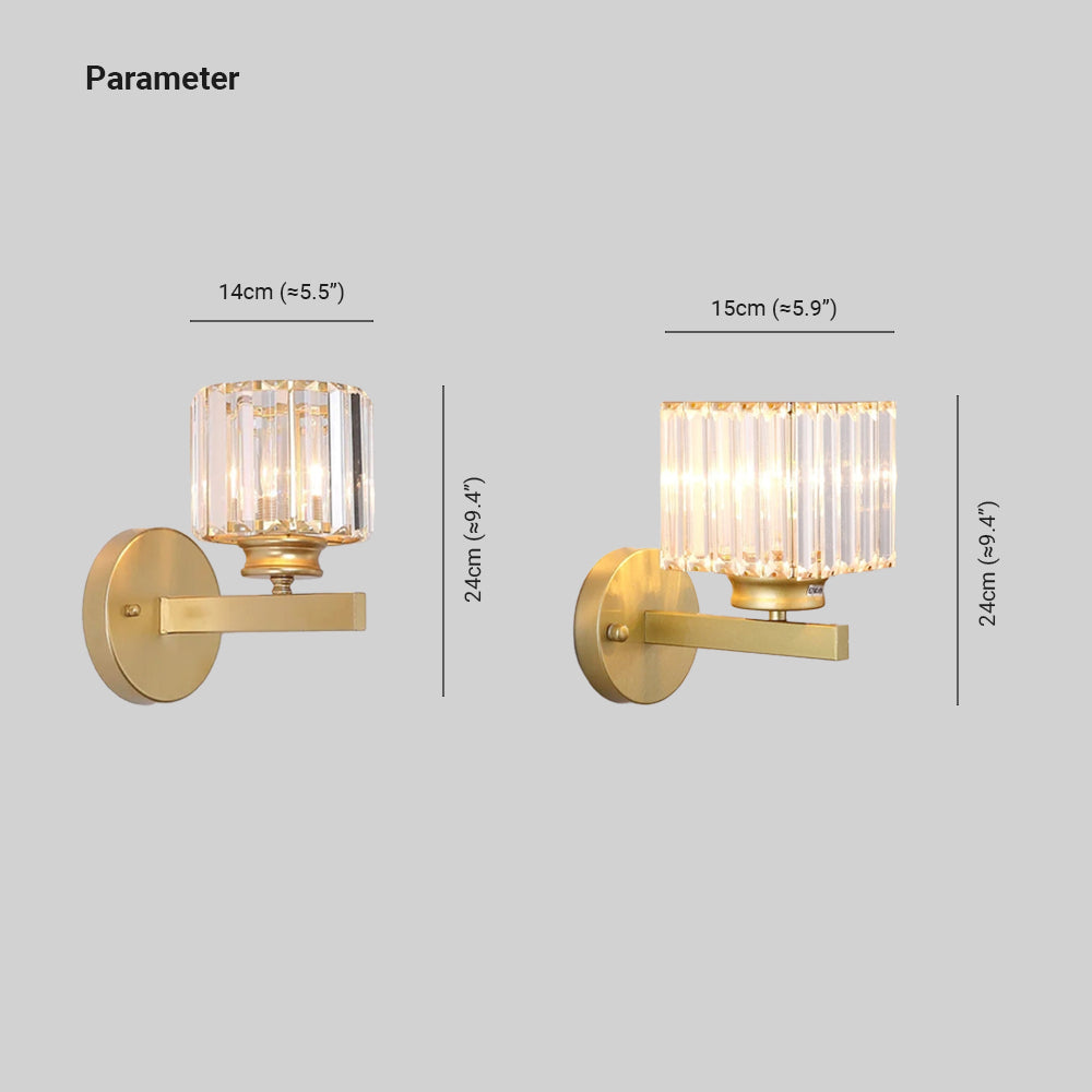 Herbert Modern LED Vägglampa - Inomhus - Svart - Sovrum - Kristall/Metall