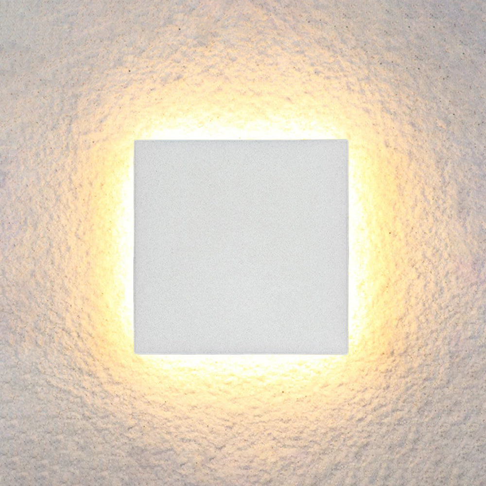 LunaGlow - Minimalistiska LED Vägglampor Svart Metall för Trädgård och Hall