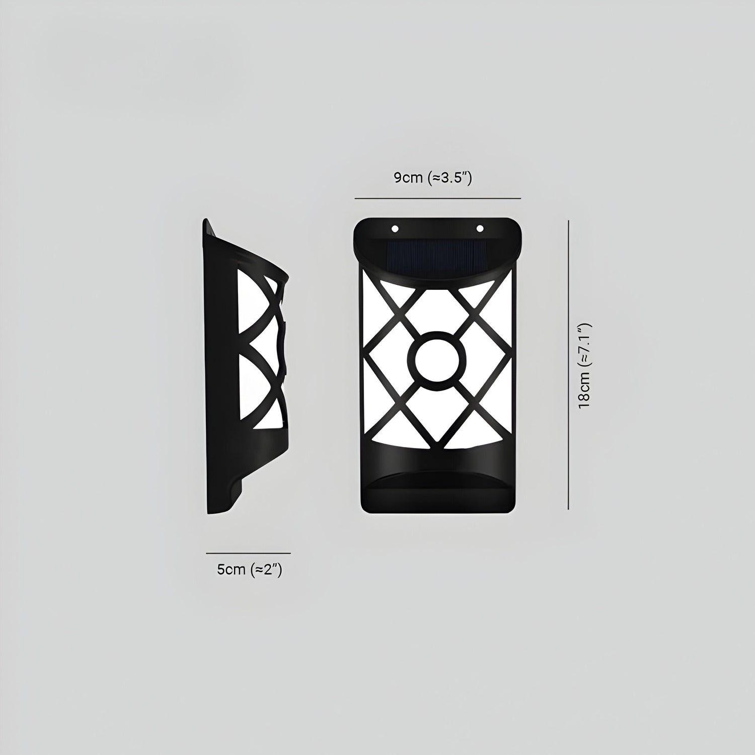 FlameGlow Lights - 2 sty utomhusbelysning solcellsdrivna LED-vägglampa
