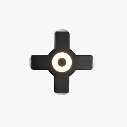 Väderbeständig Cross-Form Utomhusvägglampa med Mjukt Vitt LED-ljus