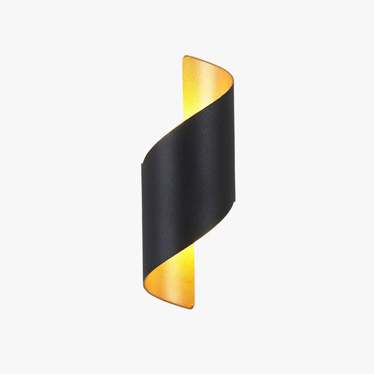 Orr Modern LED Vägglampa, Spiral, Inomhus, Vit/Svart, Metall