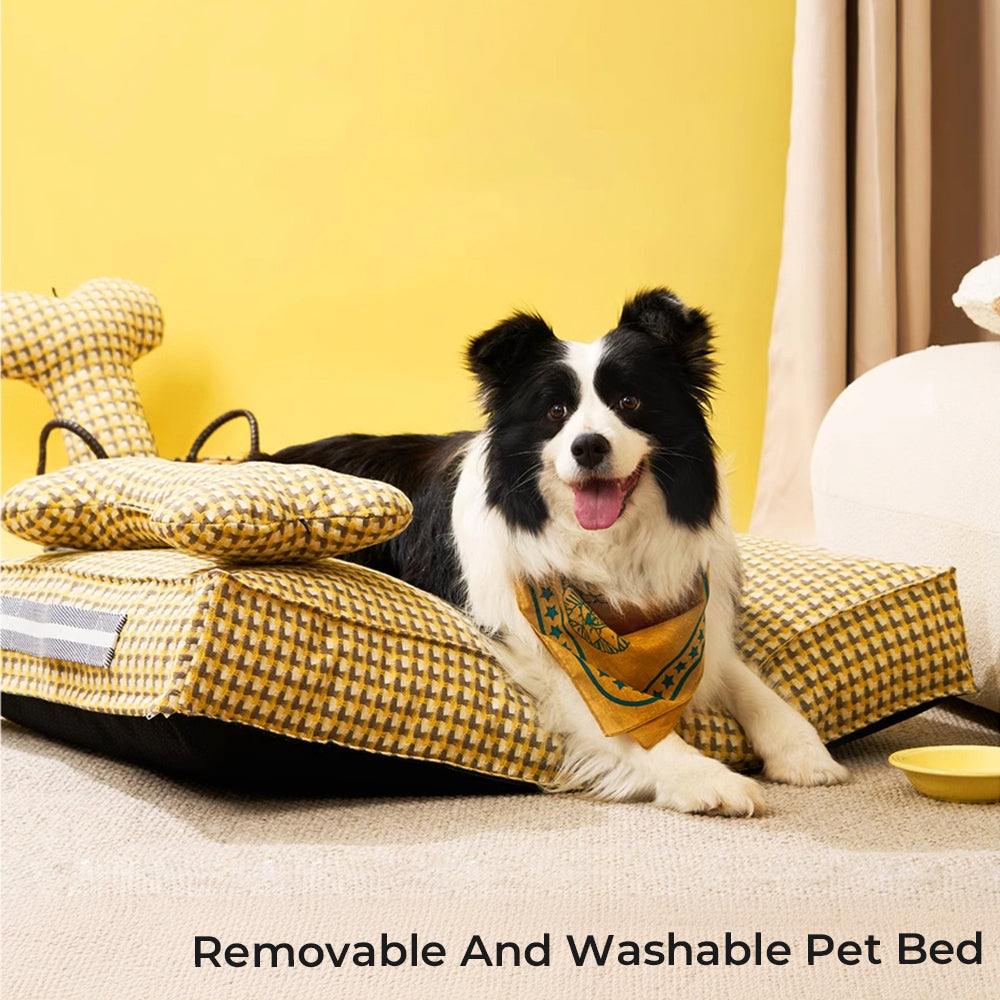 Vaffel Pluche Hundeseng Mjuk Stilig Ultra Mysig Tyg