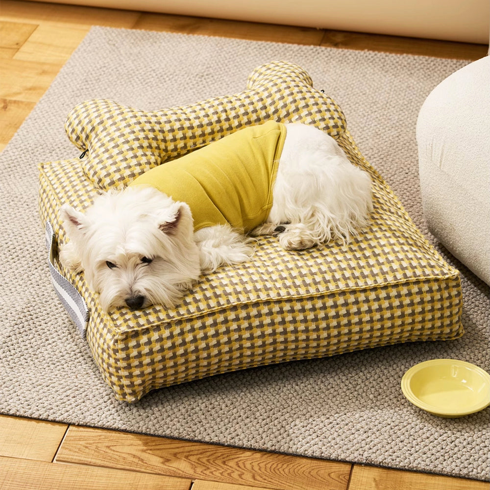 Vaffel Pluche Hundeseng Mjuk Stilig Ultra Mysig Tyg