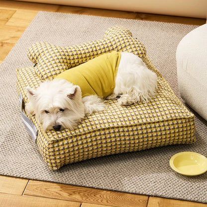 Vaffel Pluche Hundeseng Mjuk Stilig Ultra Mysig Tyg