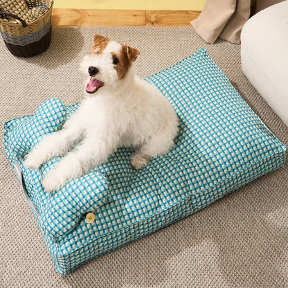Vaffel Pluche Hundeseng Mjuk Stilig Ultra Mysig Tyg