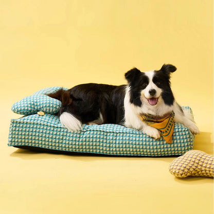 Vaffel Pluche Hundeseng Mjuk Stilig Ultra Mysig Tyg