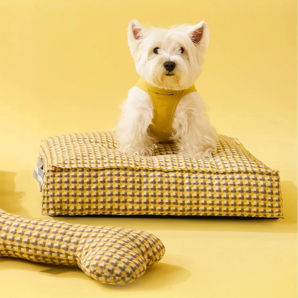 Vaffel Pluche Hundeseng Mjuk Stilig Ultra Mysig Tyg