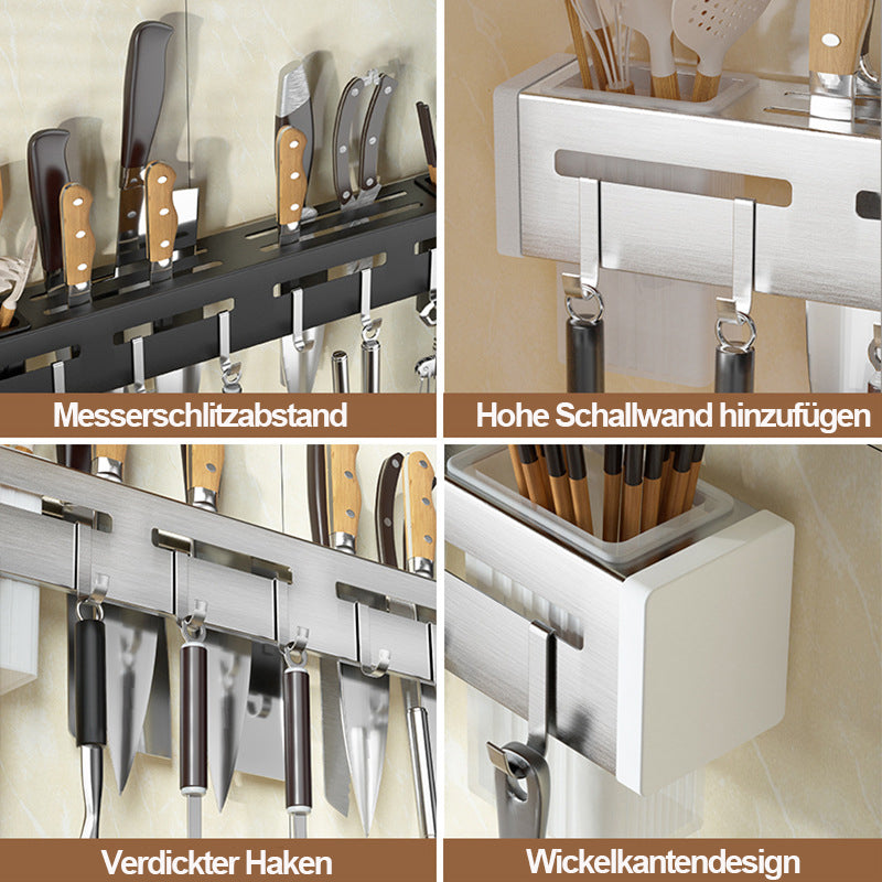 Carvallo - Väggmonterad stansfri knivhållare i rostfritt stål